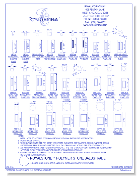 3 Inch to 6 Inch RoyalStone and RoyalCast Balustrade System (Part B)
