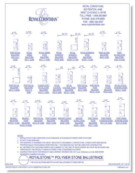 7 Inch RoyalStone and RoyalCast Balustrade System (Part B)