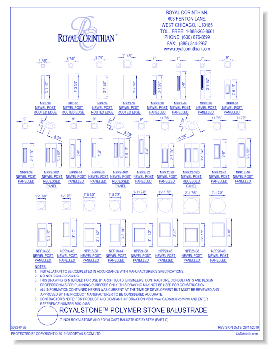 7 Inch RoyalStone and RoyalCast Balustrade System (Part C)