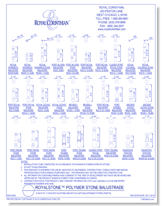 8 Inch to 10 Inch RoyalStone and RoyalCast Balustrade System (Part B)