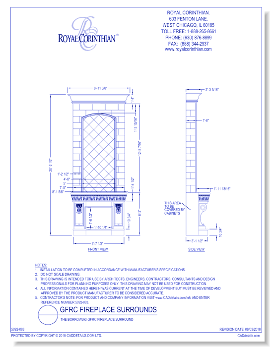 The Borkowski GFRC Fireplace Surround