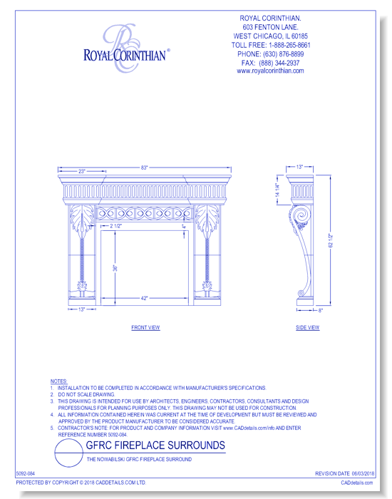 The Nowabilski GFRC Fireplace Surround