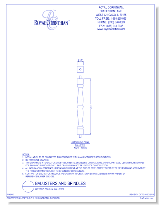 Historic Colonial Baluster
