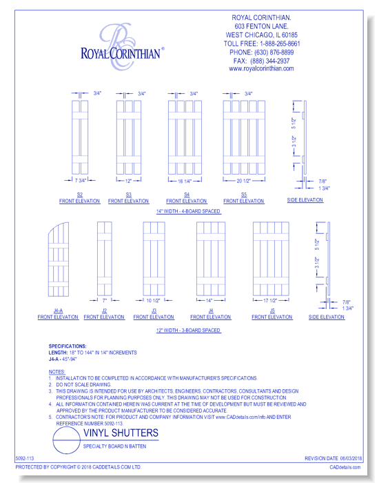 Vinyl Shutters: Specialty Board n Batten