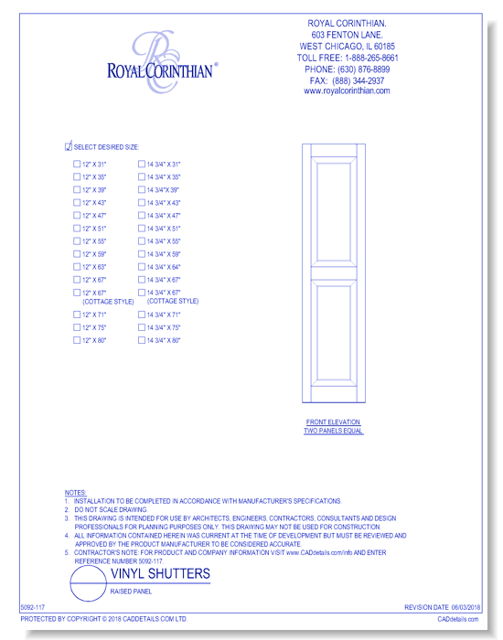 Vinyl Shutters: Raised Panel