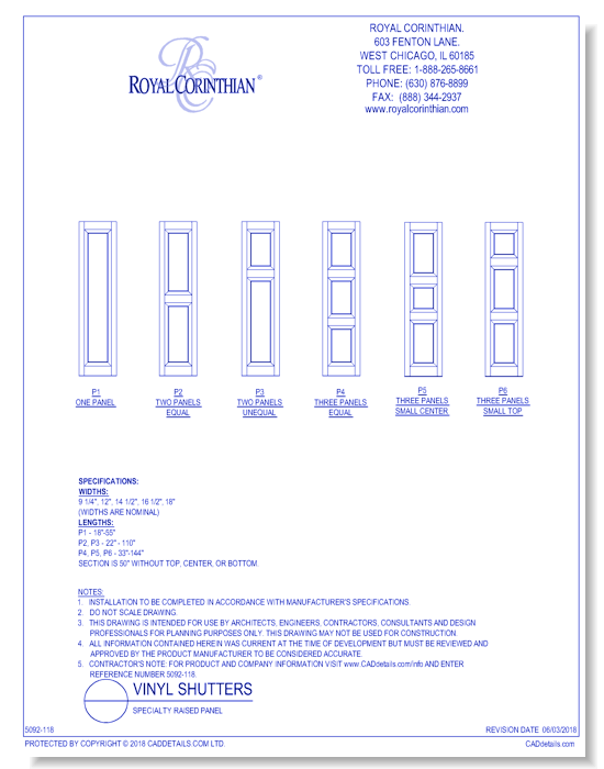 Vinyl Shutters: Specialty Raised Panel