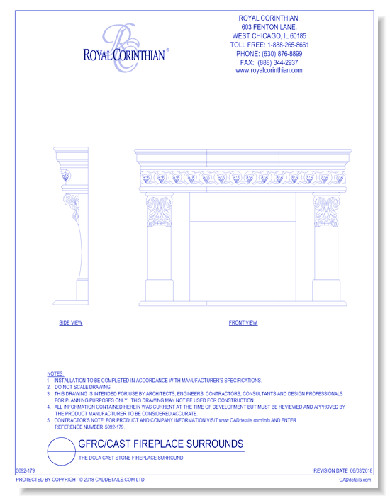 The Dola Cast Stone Fireplace Surround