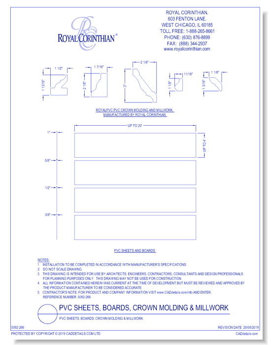 PVC Sheets, Boards, Crown Molding & Millwork