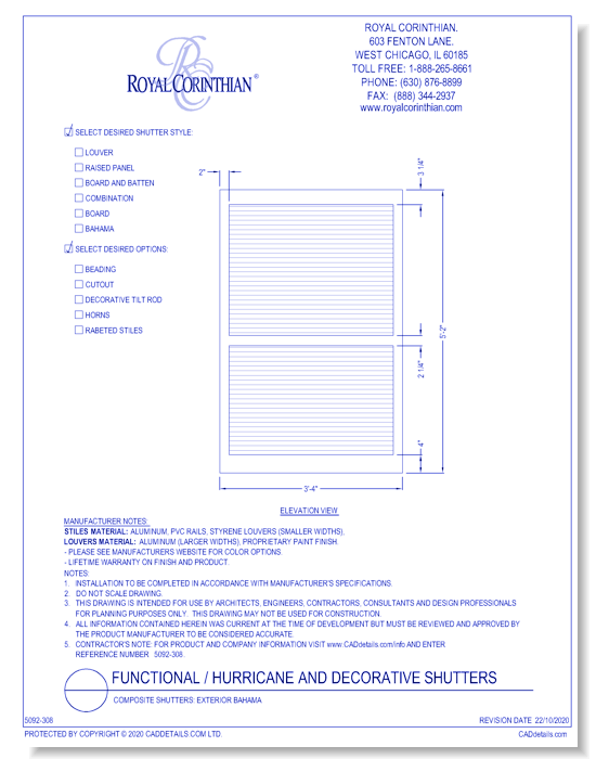 Composite Shutters: Exterior Bahama 