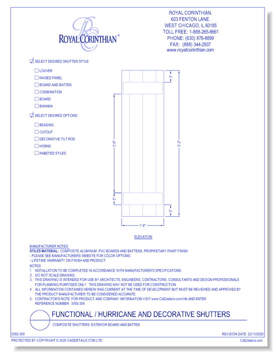 Composite Shutters: Exterior Board and Batten