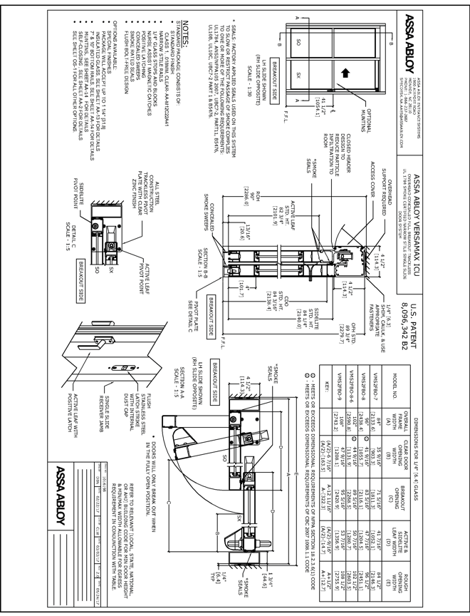 VersaMax OHC FBO Single Slide Narrow Smoke Rated