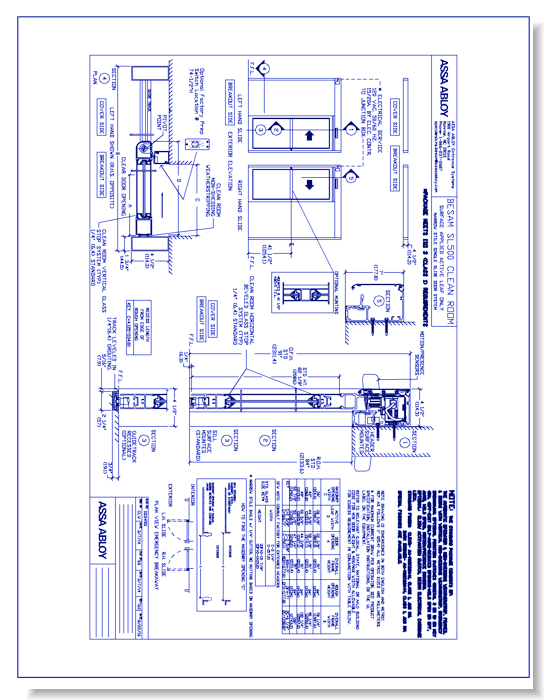1012493 SL500 SA Clean Room SS Narrow Stile Rev 3.0