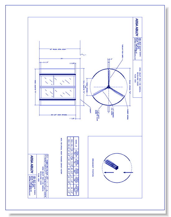 1018267 - RD3-100- Manual Revolving Door Plan View Rev 1.0
