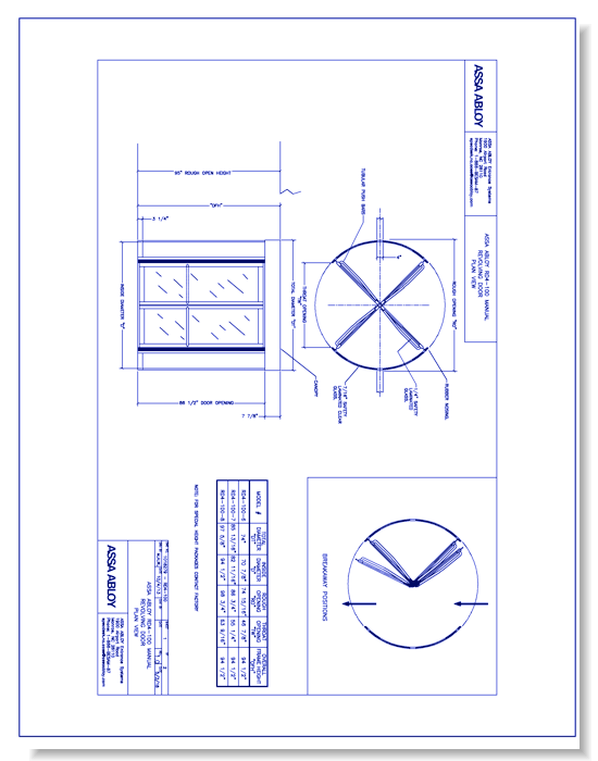 1018279 - RD4-100- Manual Revolving Door Plan View Rev 1.0