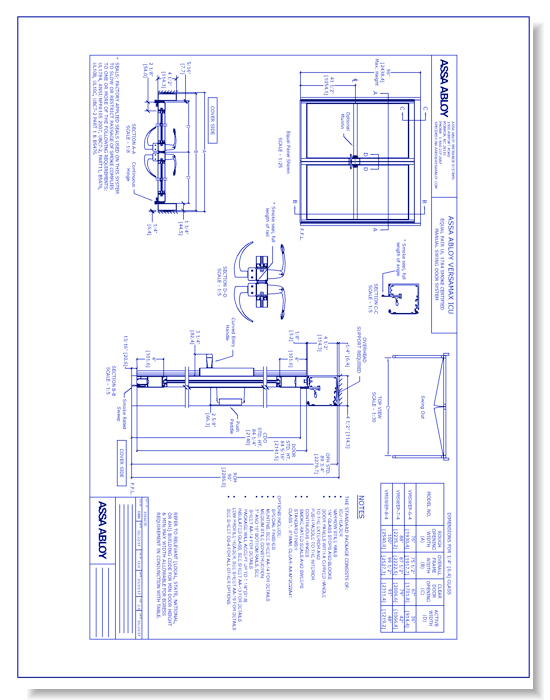 1016230 VersaMax Swing Equal Pair Doors Narrow Smoke Rated