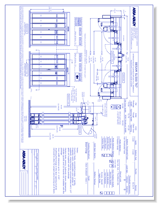 Besam SL500 T67 Interior Surface Mount Door System
