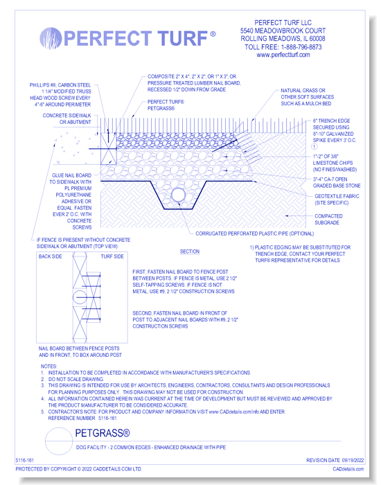 Dog Facility - 2 Common Edges - Enhanced Drainage with Pipe