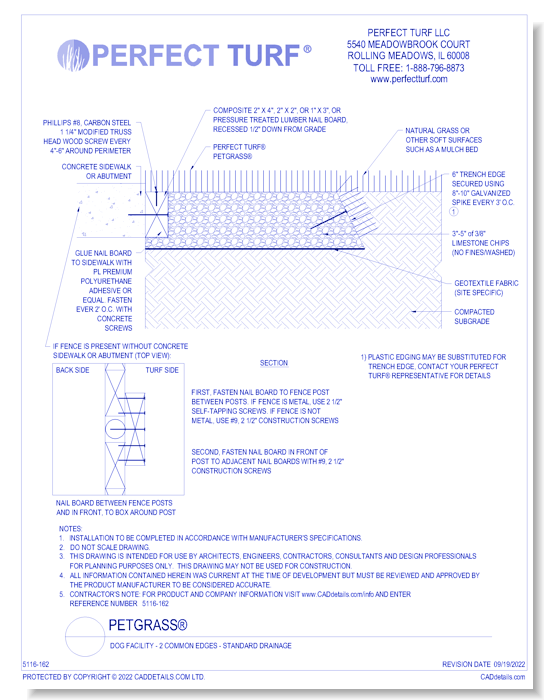 Dog Facility - 2 Common Edges - Standard Drainage