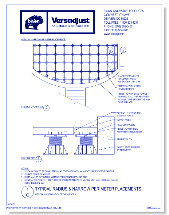Design and Installation Details: 4. Typical Radius and Narrow Perimeter Placements