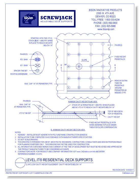 (L-047) Low Cavity Height Placement: Cavity Heights Below 1/4"