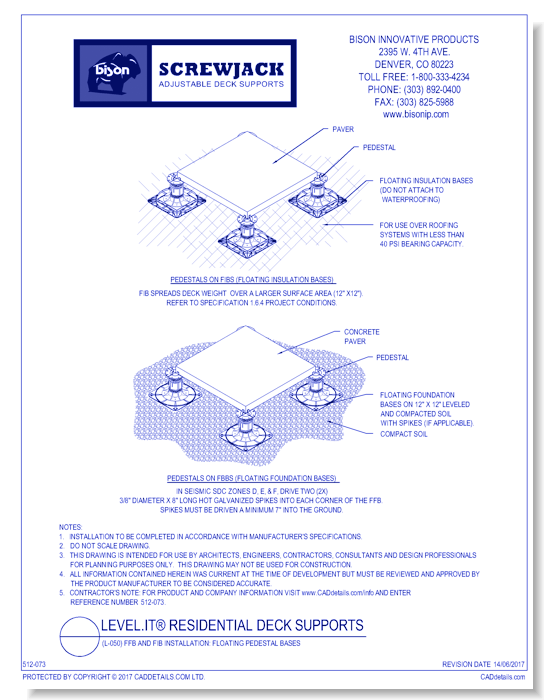 (L-050) FFB and FIB Installation: Floating Pedestal Bases