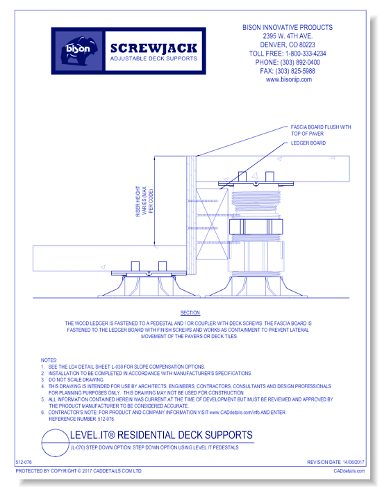 (L-070) Step Down Option: Step Down Option Using Level.it Pedestals