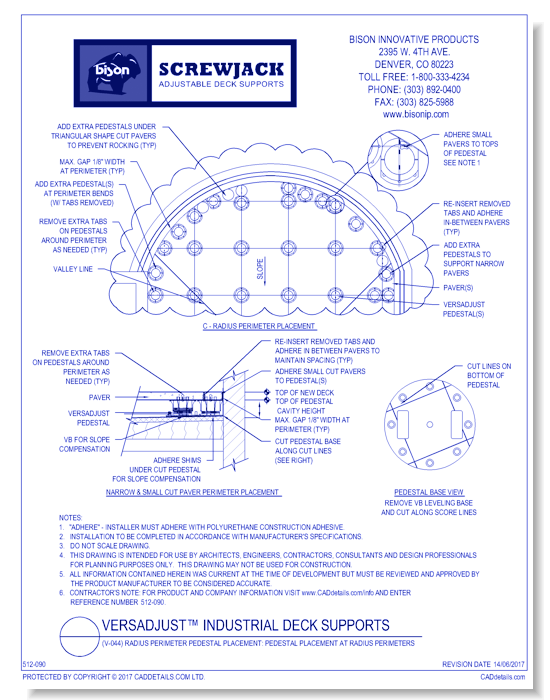 (V-044) Radius Perimeter Pedestal Placement: Pedestal Placement at Radius Perimeters