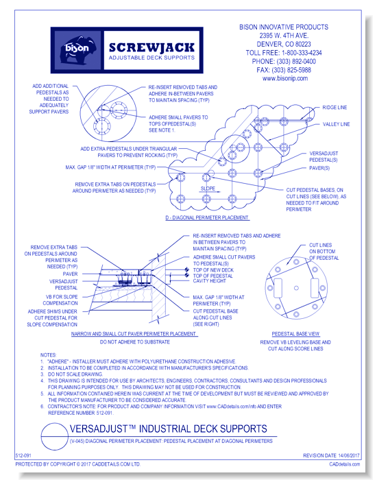 (V-045) Diagonal Perimeter Placement: Pedestal Placement at Diagonal Perimeters