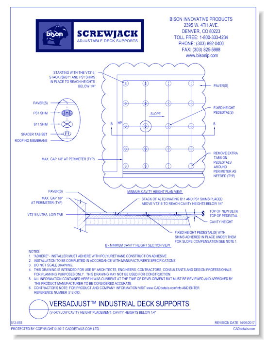 (V-047) Low Cavity Height Placement: Cavity Heights Below 1/4"