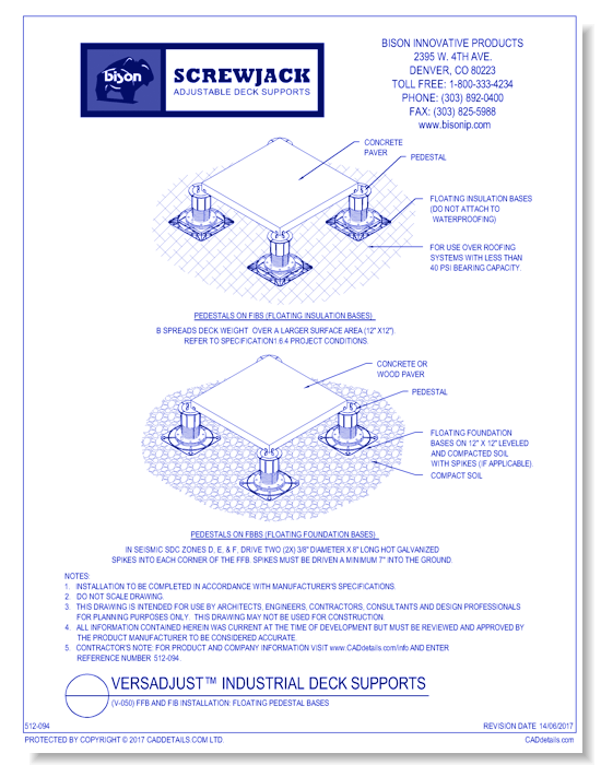 (V-050) FFB and FIB Installation: Floating Pedestal Bases