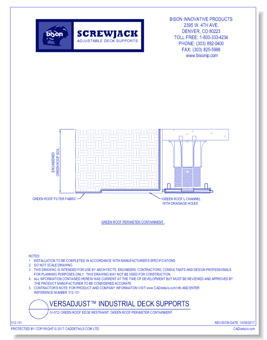 (V-072) Green Roof Edge Restraint: Green Roof Perimeter Containment