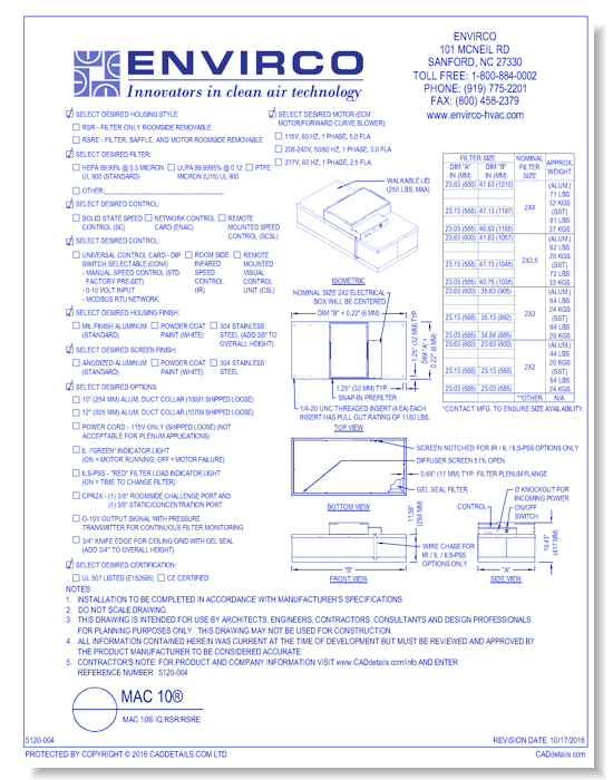 MAC 10® IQ RSR/RSRE