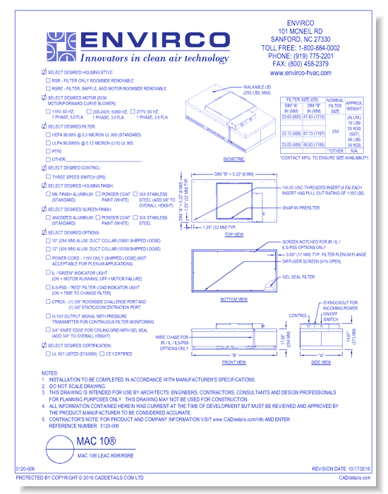 MAC 10® LEAC RSR/RSRE