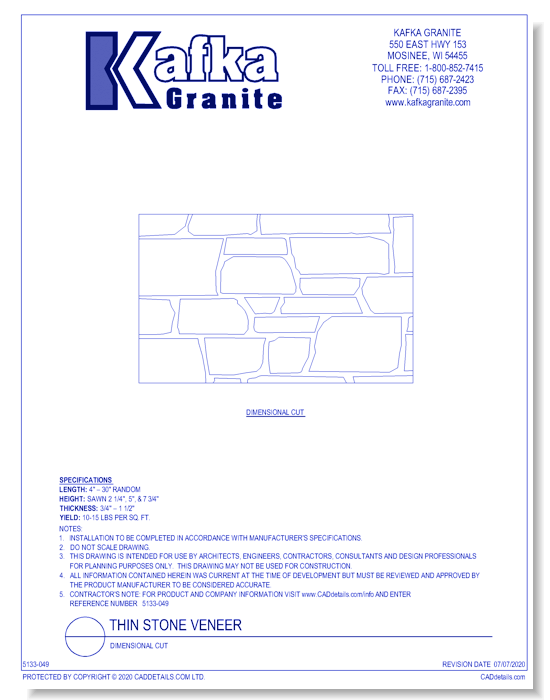 Thin Stone Veneer: Dimensional Cut