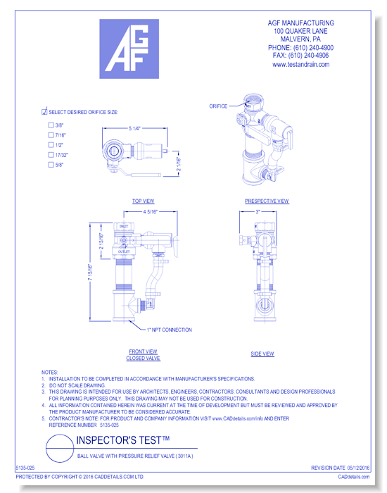 Ball Valve with Pressure Relief Valve ( 3011A )