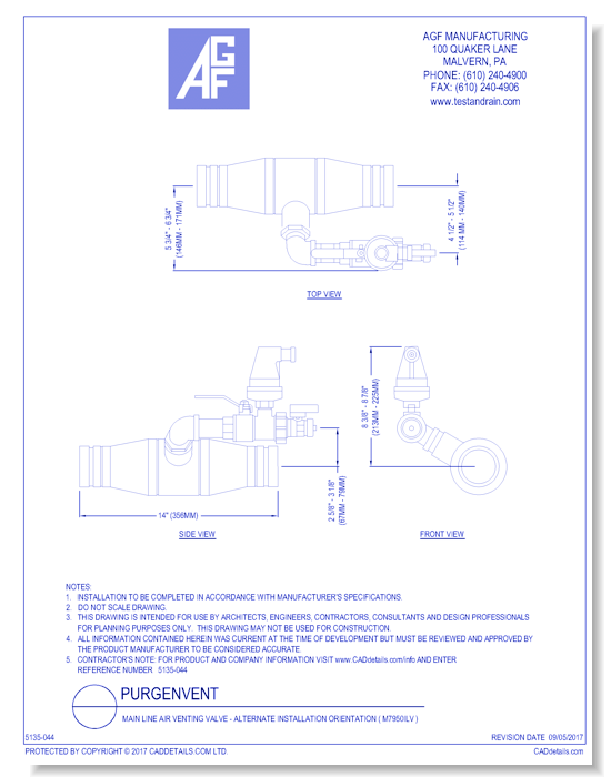 Main Line Air Venting Valve - Alternate Installation Orientation ( M7950ILV )