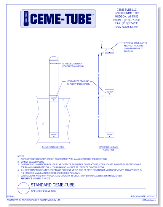 10" Standard Ceme-Tube