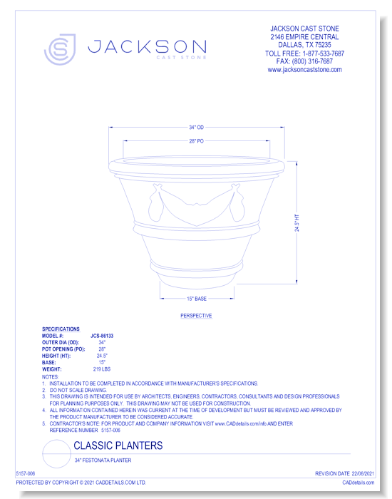 34" Festonata Planter