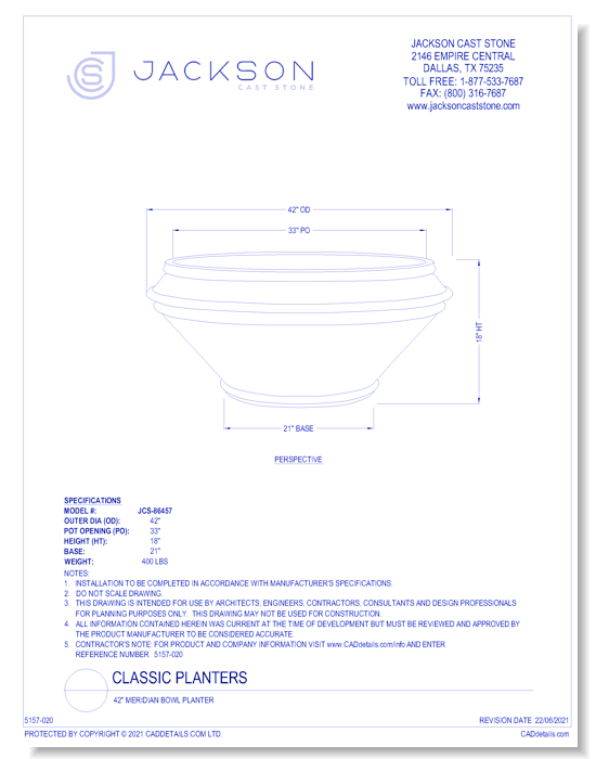 42" Meridian Bowl Planter