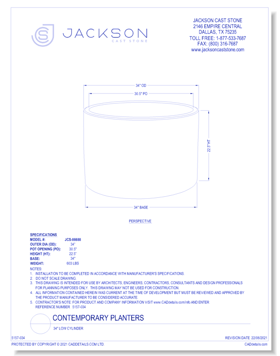 34" Low Cylinder