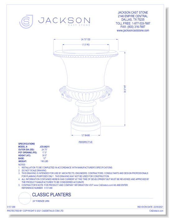 24" Firenze Urn