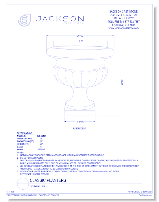 26" Italian Urn