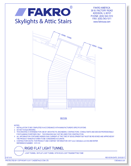 Light Tunnel: SR Flat Light Tunnel with Rigid Light Transmitting Tube