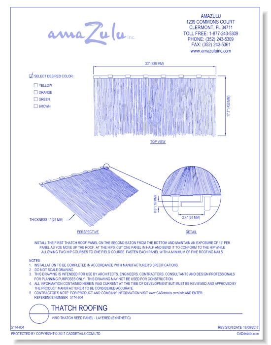 Viro Thatch Reed Panel - Layered (Synthetic)
