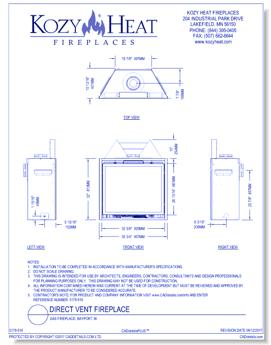 Gas Fireplace: Bayport 36