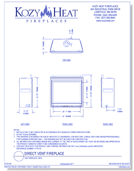 Gas Fireplace: SP34