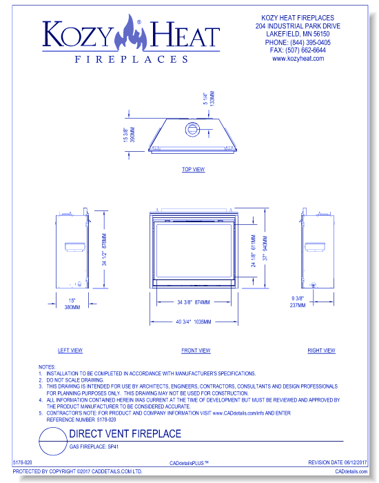 Gas Fireplace: SP41