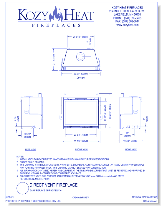 Gas Fireplace: Springfield 36