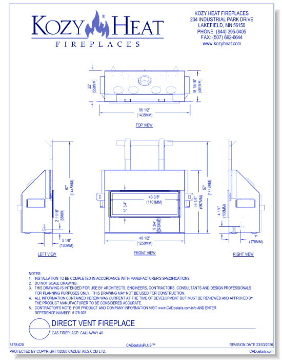 Gas Fireplace: Callaway 40