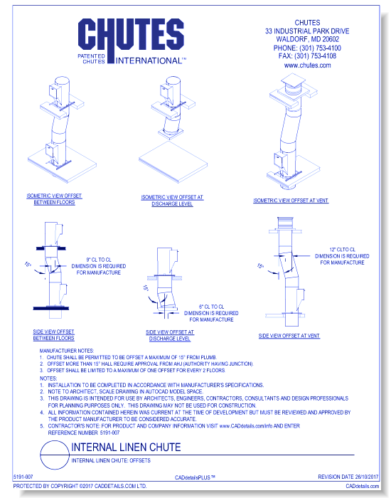 Internal Linen Chute: Offsets